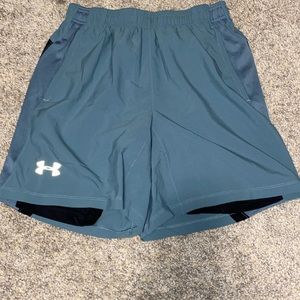 Blue under armor shorts, size medium